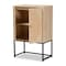 Baxton Studio Ardon Bohemian Light Brown Finished Wood and Black Metal 2-Door Storage Cabinet with Natural Rattan 196-12077-ZORO - alternate 6